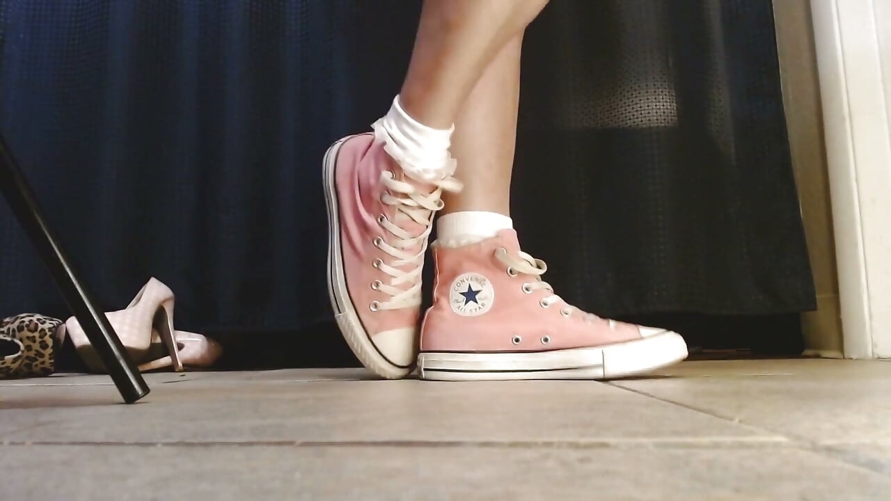 White Ruffled Socks Pink Converse Sneakers Tease