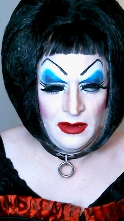 Sissy Slut in Heavy Makeup Sucks and Deep Throats Dildo on Cam | Clip 1