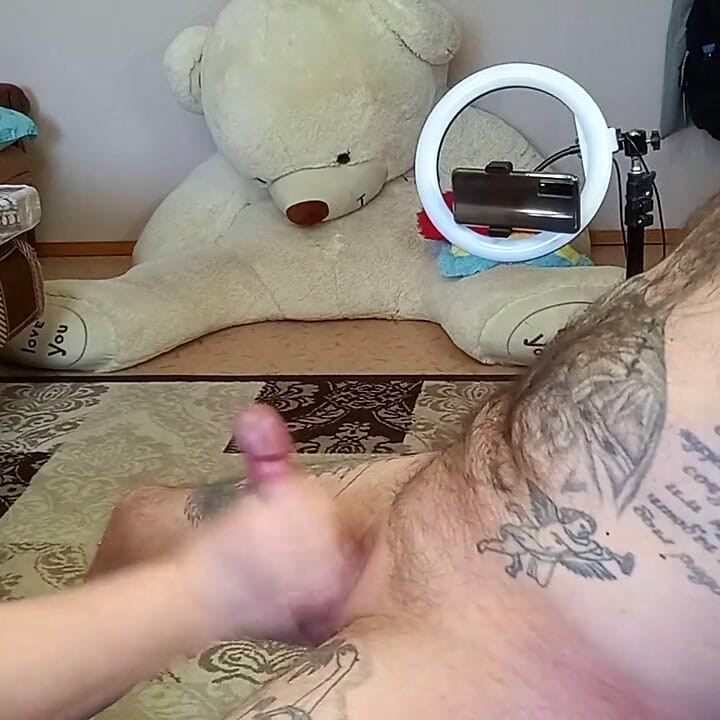 Rubs cream into dick and makes my dick cum