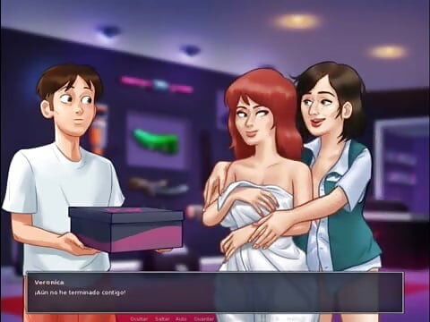 Summertime Saga Bölüm 15 - Üvey Annem ve Arkadaşıyla Yatakta Üçlü