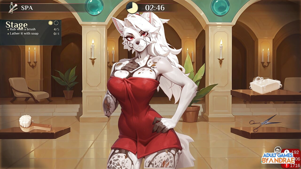 ホテルテイルズ ゲームプレイ パート3 – ニッキーがスーツケースを整理し、ハントレスのグリセルダを洗うのを手伝う