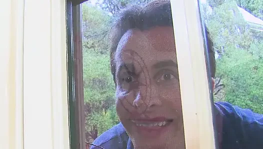 Neighbor Sees Through Window How the Sweet Innocence Amcht Itself Horny