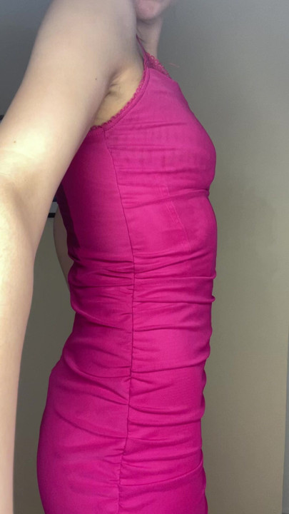 Pink Dress Tease - Lift and Show Sexy Ass!