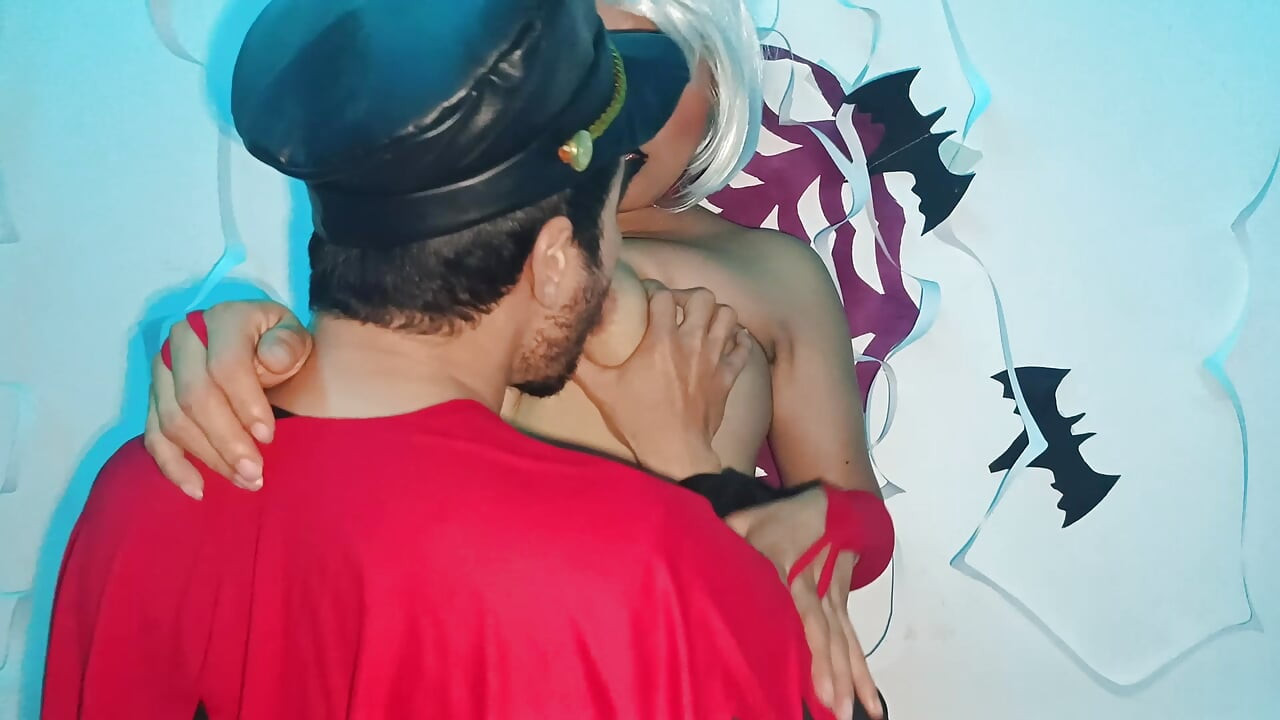 Dirty trick on Halloween: stepsister lets her stepbrother fall in love with her and they have sex in a hotel