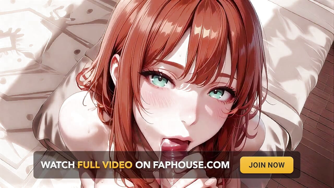 Рыжая Miko! Плавное переключение между Японским садом и спальней, от ленивых поз к ласки мокрым ртом.