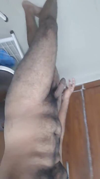 Hairy indian guy jerk, moans, cum and cumshot compilation