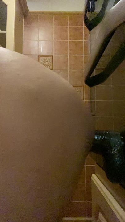 Fucking my black large dildo
