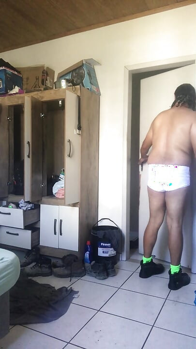 Trying Out New Swim Trunks and Boots. Exercises and Stretches.