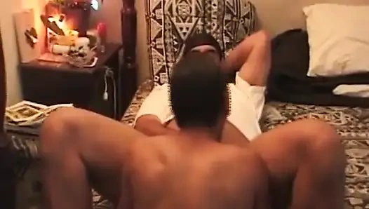 Two Horny Guys Suck Fat Stud's Big Hairy Cock