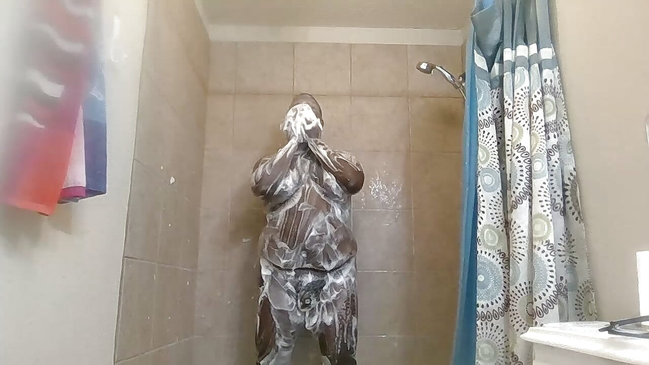 Lathered up mid-day shower