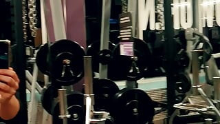 Having a very hard bootie training in the gym