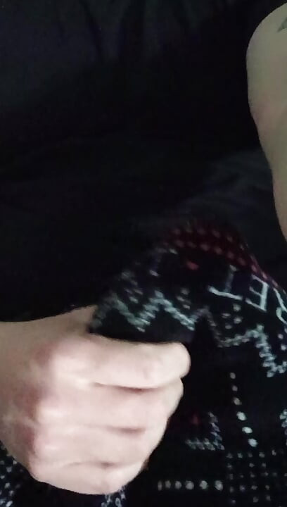 Jacking off and I cum on my shirt hot wet sticky mess