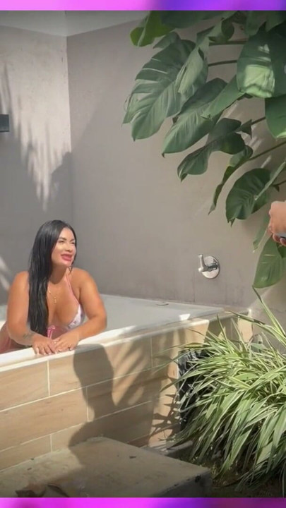 I am left alone with my best friend's girlfriend in the jacuzzi, she asks me to fuck her and fill her with milk in secret | Clip 1