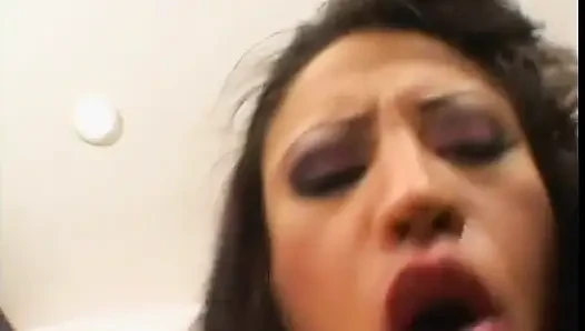 Juicy brunette with slant eyes with great tits and ass gets her butthole fucked hard
