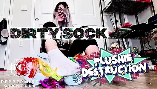 67 Giantess in Dirty Socks Slowly Destroys Huge Plushie to Pieces Size 16 Destruction