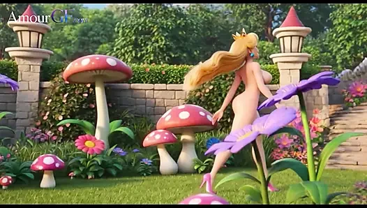 3D Animation Princess Peach Takes It All Deep in the Garden