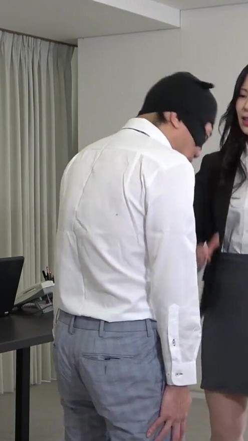 Masochistic subordinate falls prey to his Japanese female boss | Clip 1
