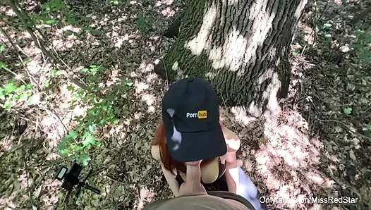 Fuck and Suck BIG Tits Stranger in Woods