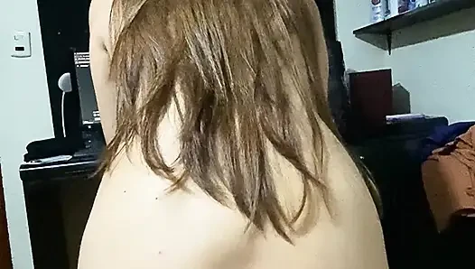 Angy sitting on her brother-in-law's cock and then sucking his cock up to his throat
