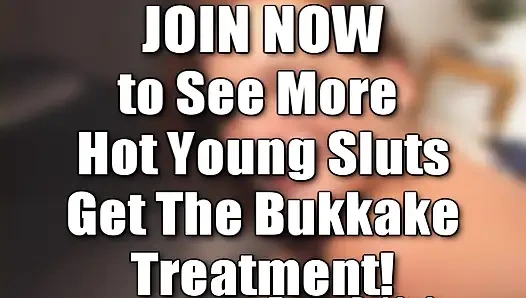 Сучка из колледжа с крошечными сиськами на весенних каникулах, буккаке с глотанием камшота на лицо!