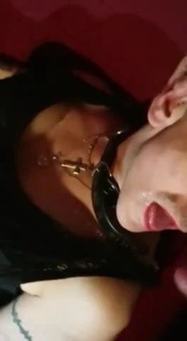 Throatfucked Bitch has to swallow Cum