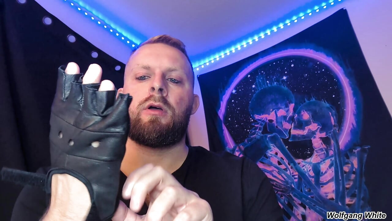 Your Stepdad Found Your Leather Gear And Now He's Horny Too - Leather Gloves with Huge Cumshot - POV Roleplay - Wolfgang White