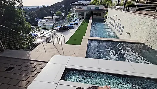 Hot Ebony with Big Ass Nina White Pool Sex