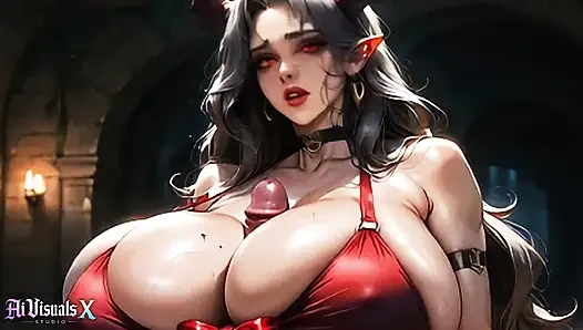 Demon Babe Extra Scenes - Two Succubi, Table Doggy and Body Glaze (AI Generated)