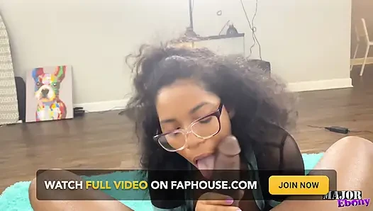 Hot Ebony Nerd Gets Hammered by Hard Black Cock