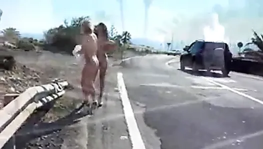 naomi1 nude on a road side