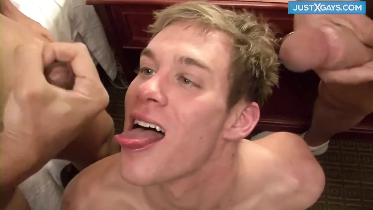 Hot young threesome gay party