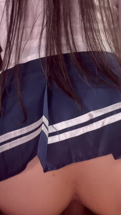 Japanese Schoolgirl Stepsister Begs For Rough Sex & Gets Massive Cum Facial All Over Her Glasses | Clip 2