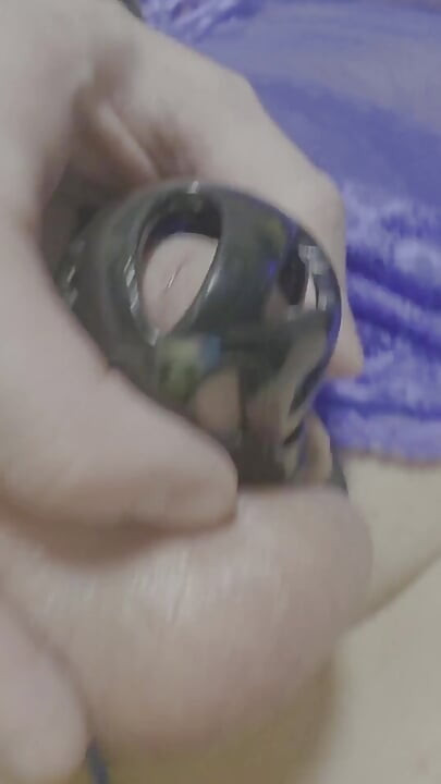 Alisaxxxcamshot Masturbates Cock in Chastity Belt