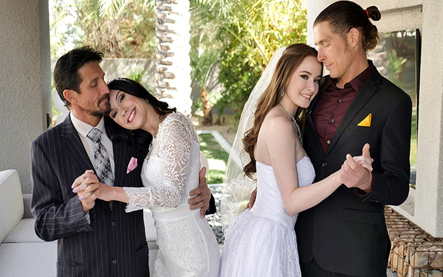 Nervous Virgins Hazel Moore and Jazmin Luv Get Fucked by Their Stepdads Before the Wedding