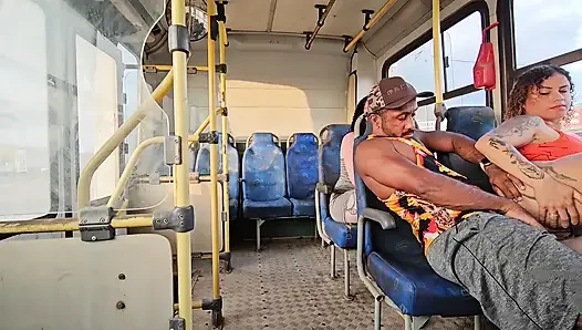 A SHAMELESS COUPLE RIDING IN PUBLIC TRANSPORT AND BACKSEAT PASSENGER FILMING EVERYTHING