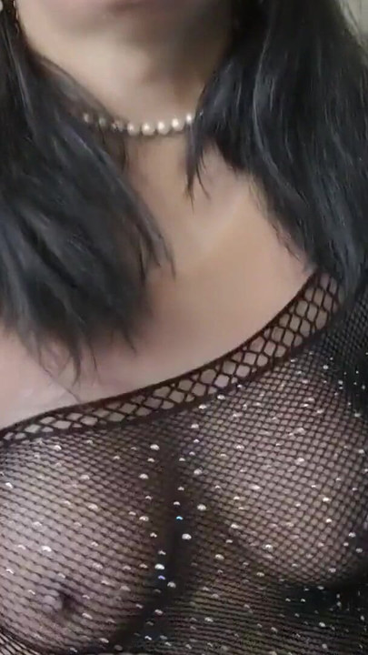 Thrilling moment from "Crystalized Fishnet Bodystocking"
