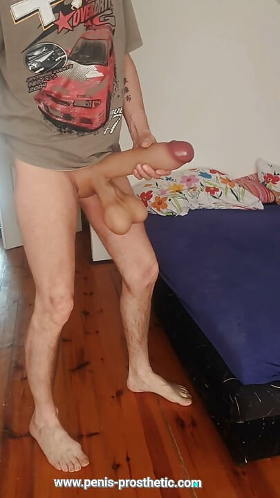 Masturbation very big cock full of cum with big balls