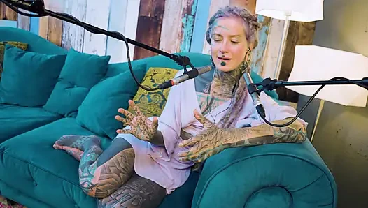 I talk about B - Bordem - ASMR podcast SFW talking goth skinny girl dreadlocks tattoo model inked girl