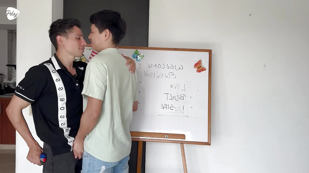 I'm late to class because I sucked dicks in the school bathroom, and to make it up to my teacher, I let him fuck my ass.