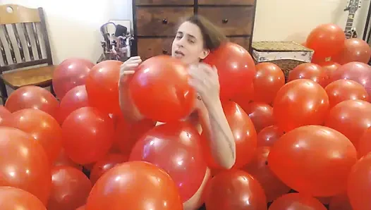 Big bundle of red balloons nude