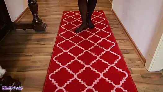 Asmr Nylon Walking on Carpet - Sheer Stockings Feet and Soft Footstep Sounds