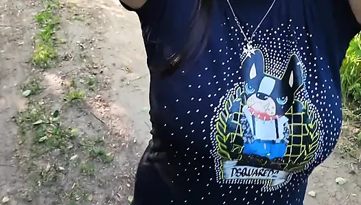 Stepsister Have Fun in New Car and Forest. Almost Caught While Sucking in the River