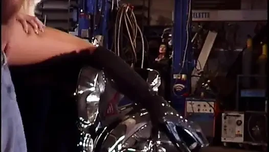 Hot blonde with amazing body gets fucked over bonnet of car