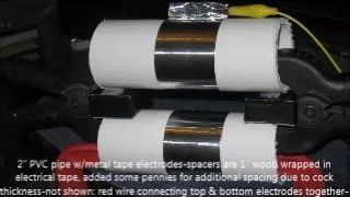 E-stim elektroden metalen tape op pvc-buis