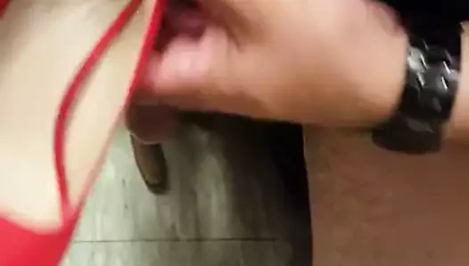 Pump porn video – Shoe fuck red open toe pumps