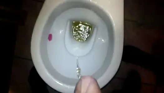 My wife holds my cock when I pee and then we fuck