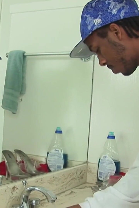 Big ass black girl gets fucked in bathroom