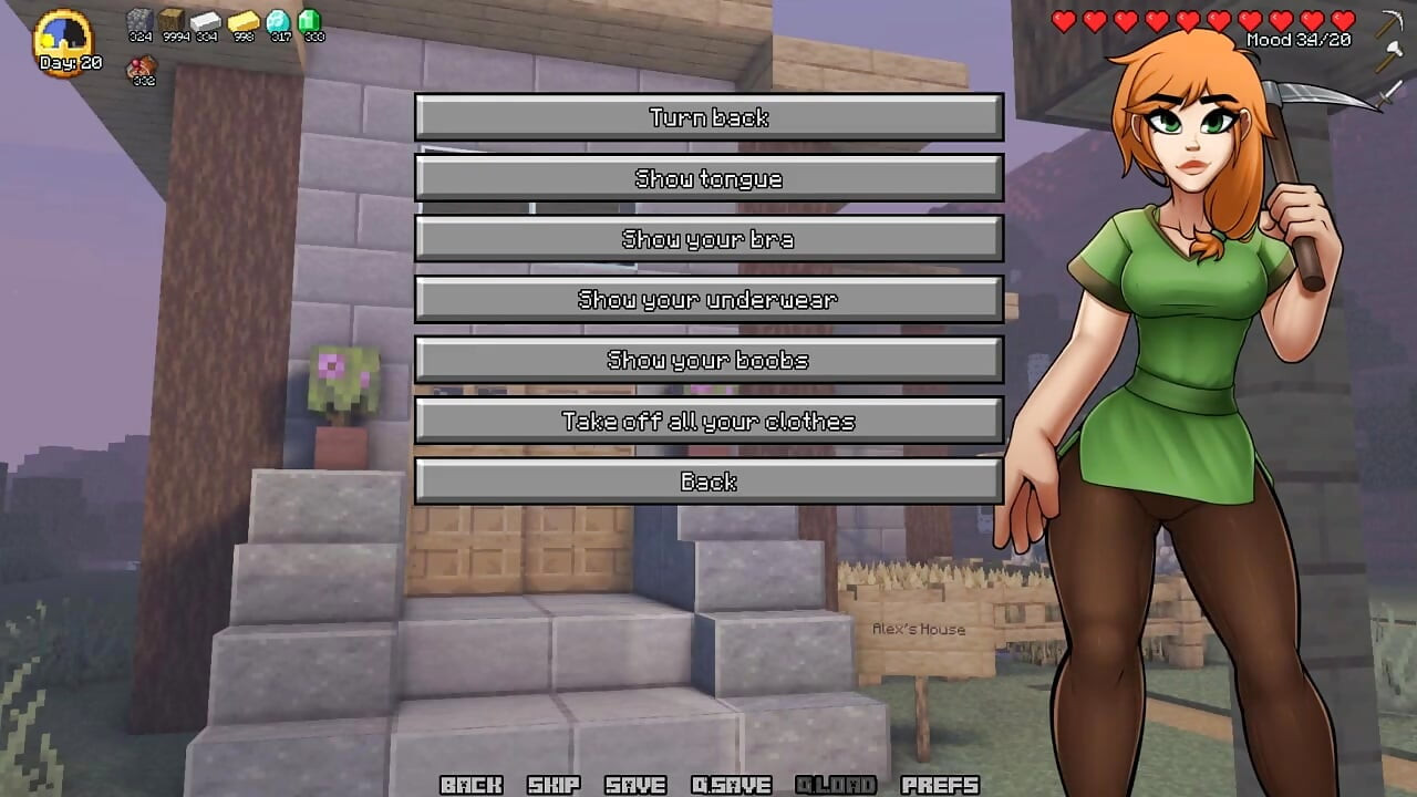 Minecraft Napaljeni zanat - Dio 3 - Alex puši Steveu od Loveskysanhentai