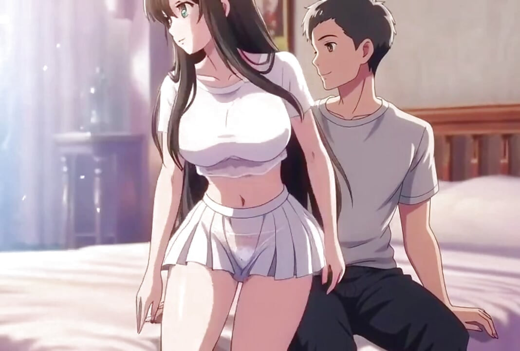 Time Travel Temptation Curious Anime Girl Fucks Her Hot Future Self Passionate 3D Hentai