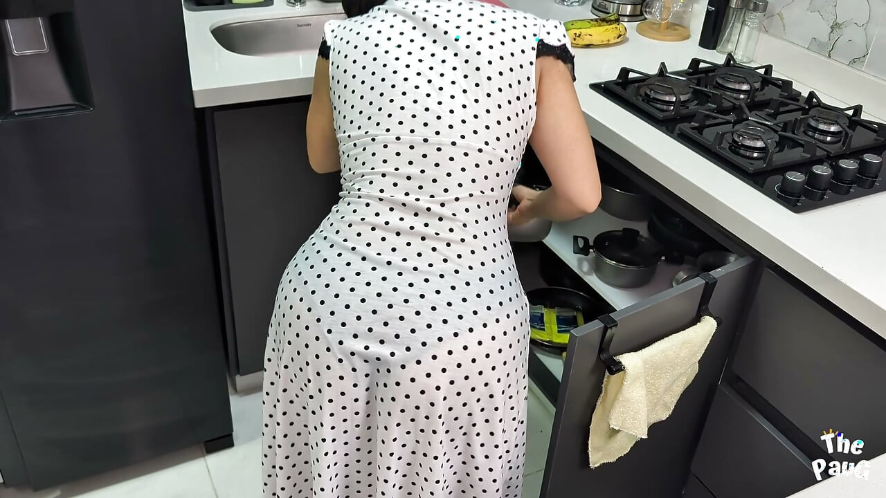 Latina stepmom in the kitchen